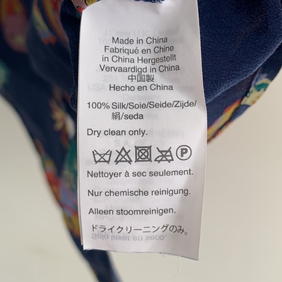 Madewell 100% Silk Novel Tie-Front Top in Bird of Paradise V- neck , size S - Picture 9 of 14